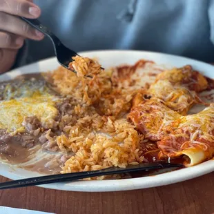 2 Shrimp Enchiladas Plate Special