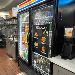 They offer mimosas and beer! Along with many great drinks, I got peach ice tea it was refreshing