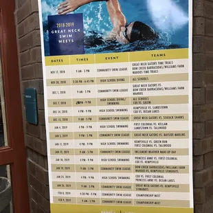 Swim schedule
