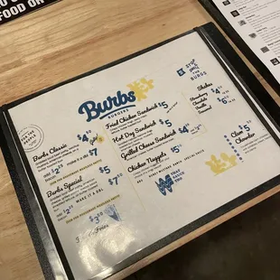 menu