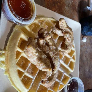 Chicken and waffles