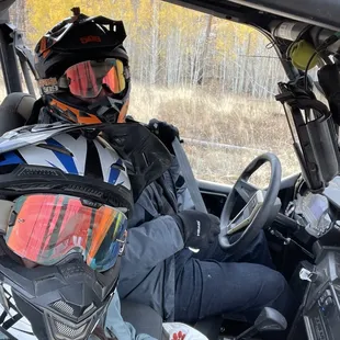 Husband and I in the 2 person UTV