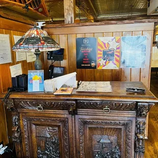 the front desk of the restaurant