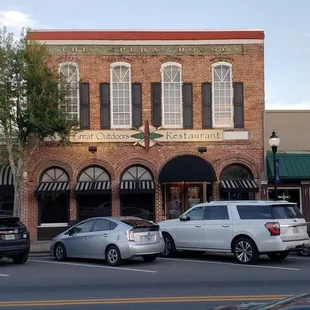 cars parked in front of the building