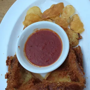 Parmesan Crusted Fried Grilled Cheese Sandwich