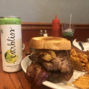 This is a double prime rib sandwich.