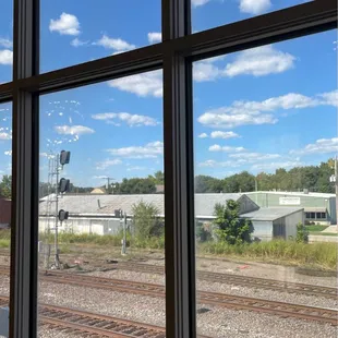 View out the back window of this glamorous, historic train station