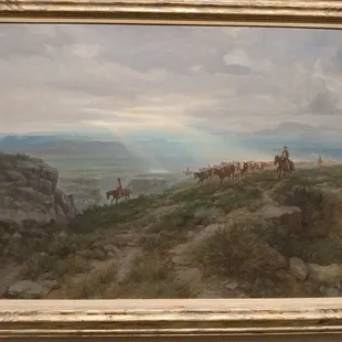 "Pointing Them North" by Olaf Wieghorst (1899-1988) at the Great Plains Art Museum, Lincoln NE