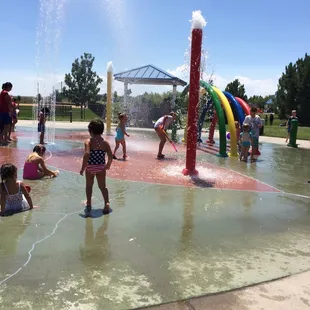 Splash pad on a hot day