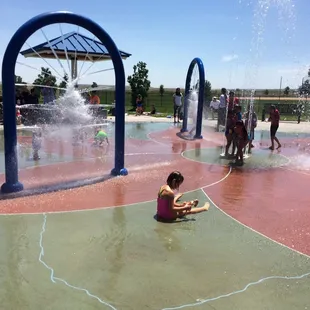 Splash pad. Funky smell