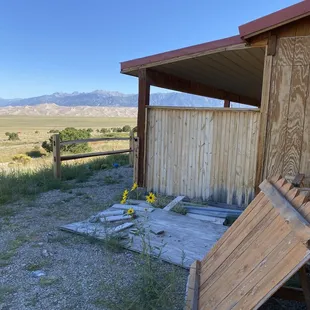 View of dunes with debris
