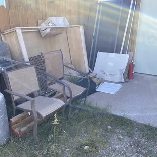 More debris on patio