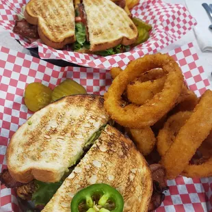 BLT Classic.  I go all out with avocado, jalapeno bacon and rings.  Yummy!