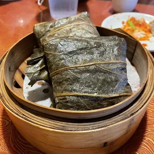 Steamed rice in lotus!