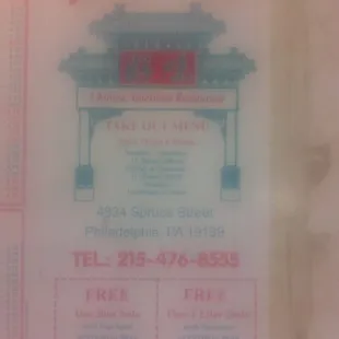 a menu for a restaurant