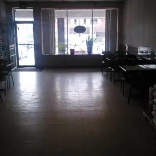 The view from the counter looking back toward the entrance.