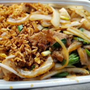 Mongolian beef combination plate