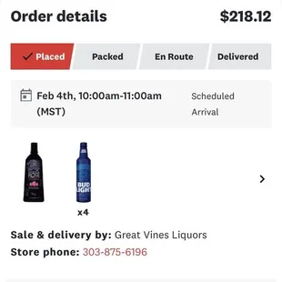 a list of bottles of wine