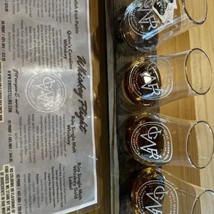 Whiskey Flight great way to sample the wares