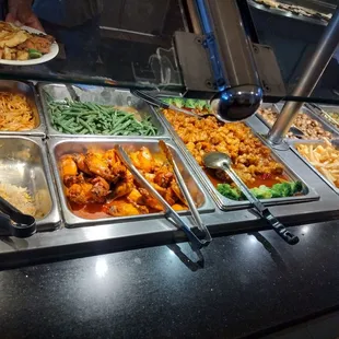 Hot buffet table