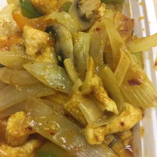This was so good. Curry chicken and onions!!! Nom nom