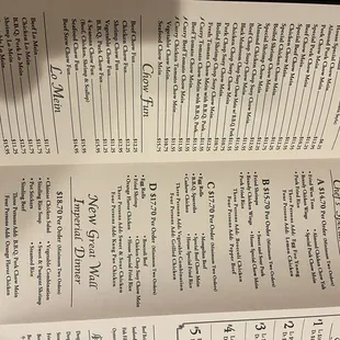 menu