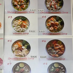 Soup menu