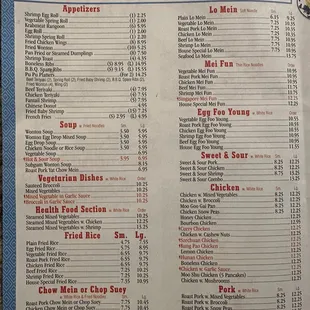 menu