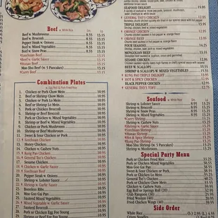 menu