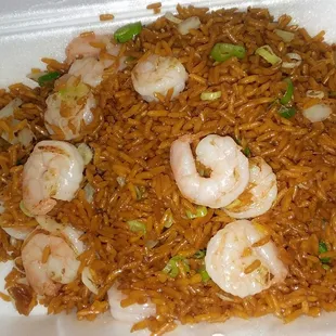 The nastiest shrimp fried rice. Undone shrimp ...just nasty