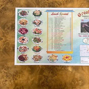 Lunch menu