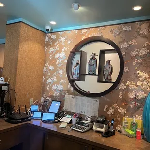 a circular mirror