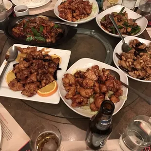 Tangerine Chicken, Sesame Chicken, Kung Pao Chicken, Broccoli Beef, Sesame Chicken, Mandarin Beef