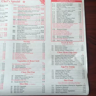 the menu