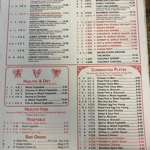 Updated menu