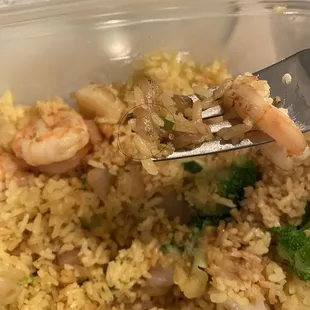 shrimp and rice with broccoli