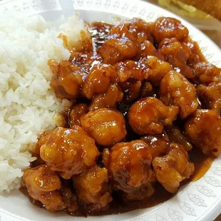 Mmm General Tso&apos;s and hot steaming white rice. :)