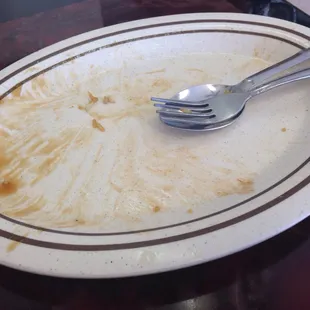 How my plate looks after I eat here at Great Wall....