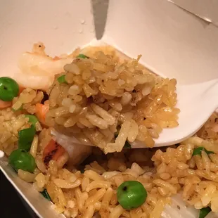 Perfectly-cooked rice every time, in addition to peas and carrots.