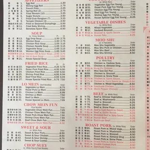Regular menu 9/2017