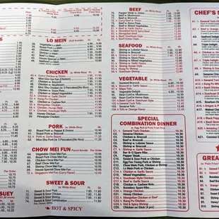 These are the inside pages of their menu.  Photo taken November 1, 2022.