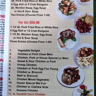 This is their Family Dinners menu.  Photo taken November 1, 2022.