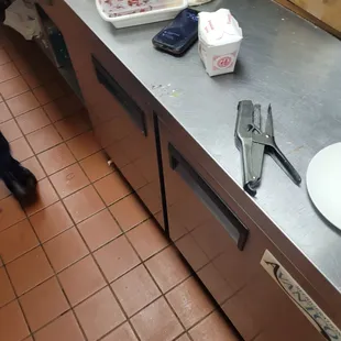 Smoking in the preparation area.