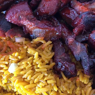 Boneless ribs and fried rice