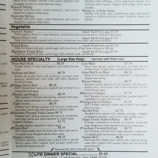 a menu for a restaurant