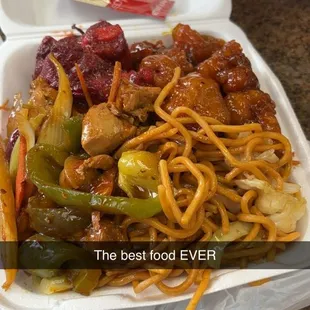 3 Combo C  BBQ Pork Rib- TO DIE FOR Spicy chicken  Orange chicken