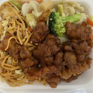 Two item plate with drink