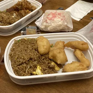 Sweet and sour chicken meal and General Tsos Chicken.