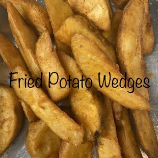 Fried potato wedges