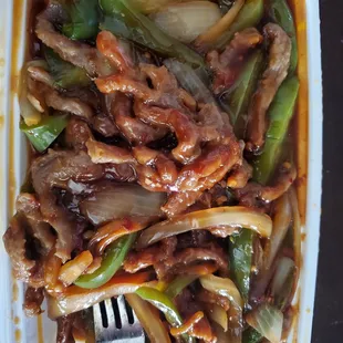 Hot and spicy beef, filled to the brim.